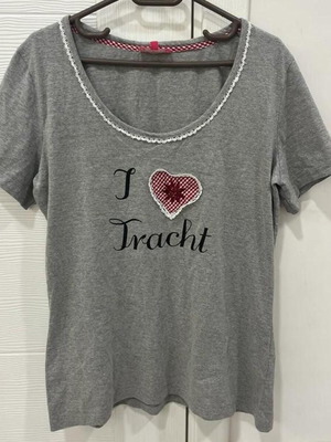 I Heart Tracht T-shirt by Kruger Madl size XL like new, gray and multicolor