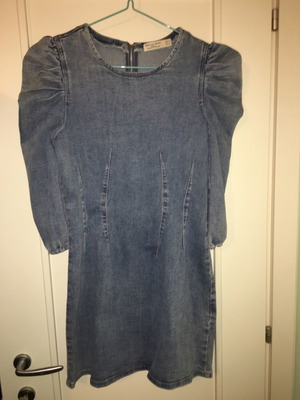 Denim cotton dress 3/4 sleeve used, size M 38