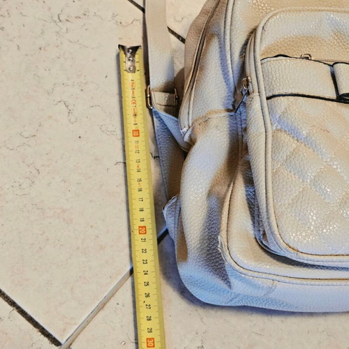 Women's backpack bag faux leather beige used