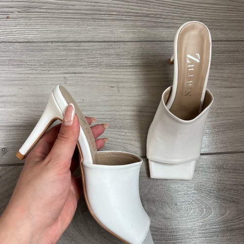 White mules new, size 37