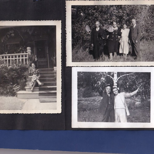 Photo album with 23 used souvenir photos, family moments