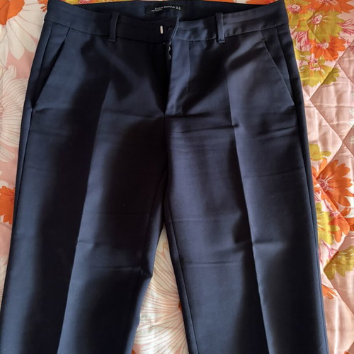 Zara navy blue fabric pants M like new