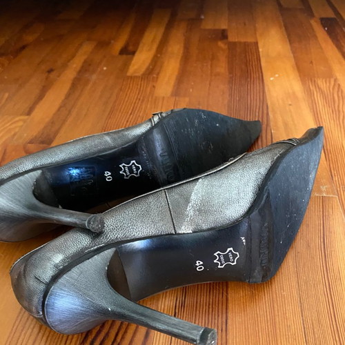 Tsakiris Mallas leather pumps used, size 40, gray