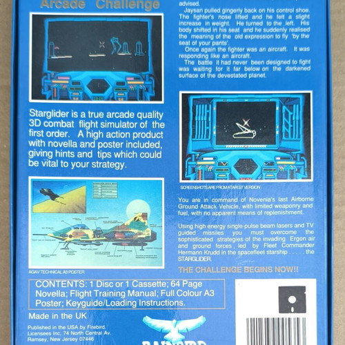 Starglider Rainbird Firebird Apple II game used, very good condition