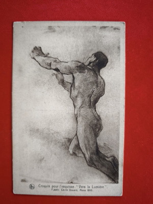 Belgian artistic postcard Vers la Lumière like new
