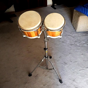 Latin Percussion Wooden  Bongos και βάση (ASAMA)