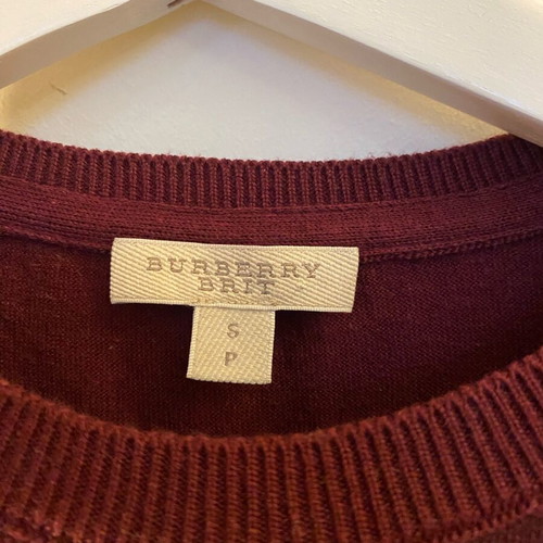 Burberry Brit cotton sweater with 10% cashmere like new, size S, burgundy