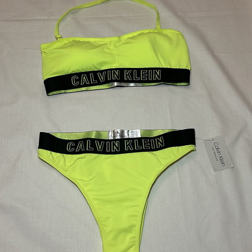 Calvin Klein women's swimwear set yellow size S new