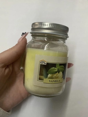 Vanilla scented candle in glass jar new