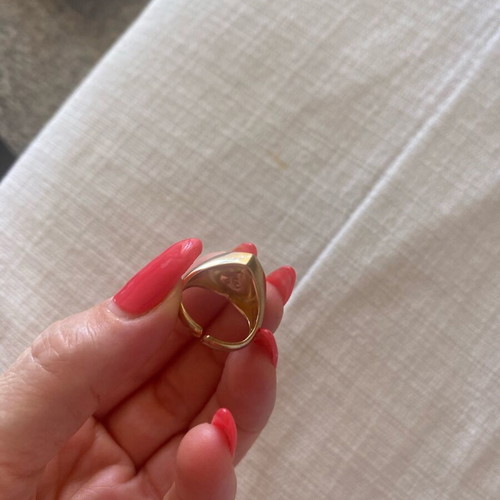 Ring new with blue heart, adjustable, stainless steel Couronne