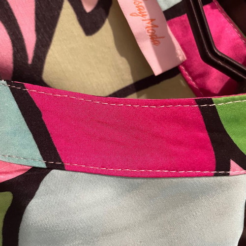 Lindsay Moda Italy shirt with silk, like new, multicolor