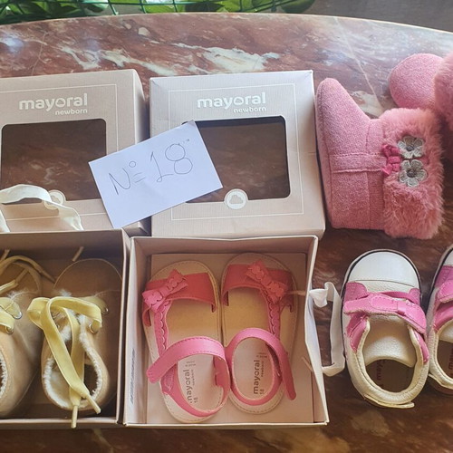 Baby shoes size 18 new, set of 4 pairs