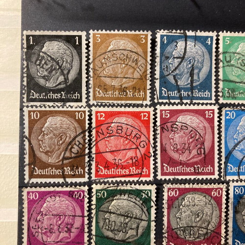 Germany Reich complete stamp set used, watermark HAKENKR