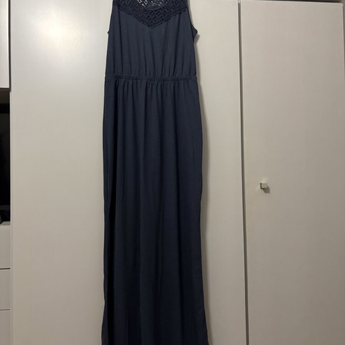 Long blue dress with lace, One Size