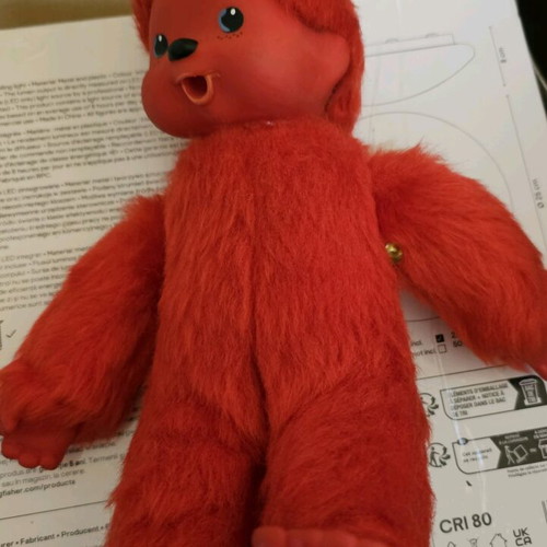 Monchhichi devil doll vintage used, red 02