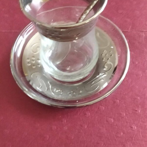 Traditional Turkish tea set new with 6 glasses, 6 saucers, 6 spoons