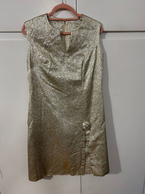 Vintage gold and silver 60s/70s Lurex brocade dress, custom made, collectible