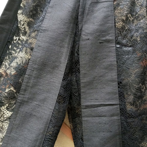 Seventy women's pants black, silk taffeta and lace, like new, XS
