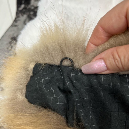 Fur women's raccoon collar new, brown, length 120 cm