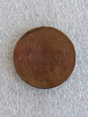 Canada 1 Cent Coin 1908 used, copper Edward VII