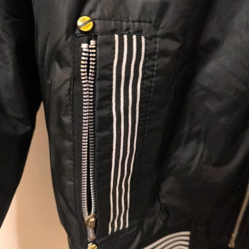 Waterproof jacket new with fleece lining, size L, black and blue