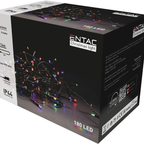 Entac Christmas Lights IP44 180 LED Multicolored 14m New