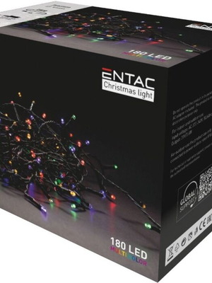 Entac Christmas Lights IP44 180 LED Multicolored 14m New