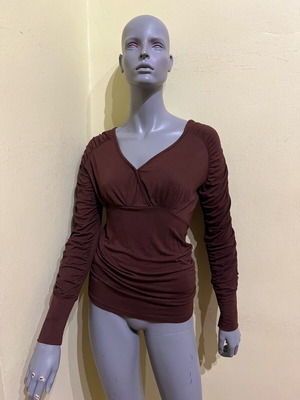 Moonlight brown blouse used, size S/M with ruched sleeves