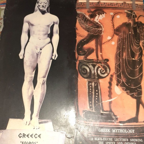 Hanging posters new with wax and leather straps, set of 2