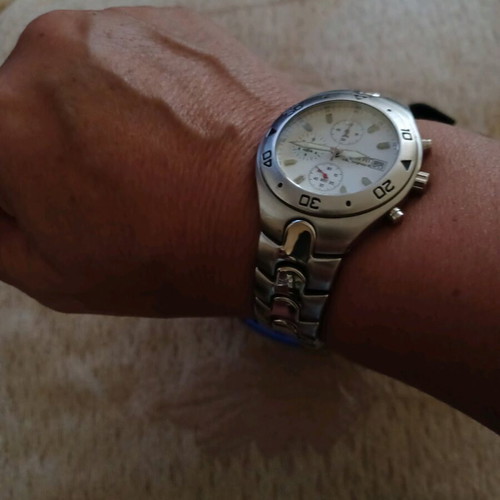 Reporter chronograph men's watch used, silver