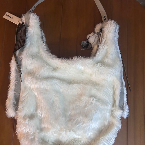 Diesel women's shoulder bag new, vintage Y2K faux fur style