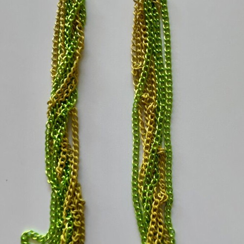 Set of 2 handmade necklaces like new, khaki and green shades