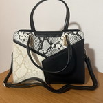 Snake Print Shoulder Handbag new, black and white