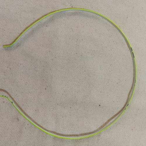 Hairband used, thin yellow fluorescent with metal