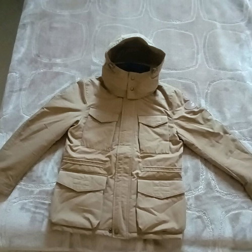 Napapijri jacket men’s like new, size M, detachable hood, water repellent, beige brown