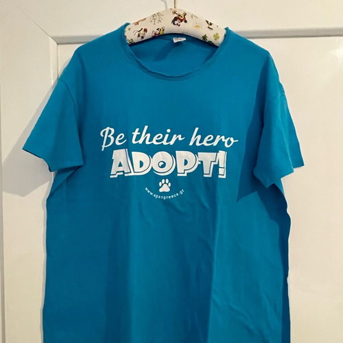 SPAZ Adopt! animal rescue t-shirt XS turquoise like new