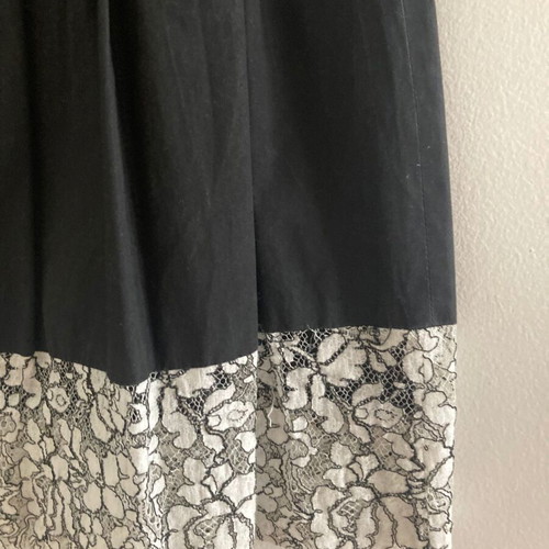 Erotokritos black and white cotton skirt with lace like new