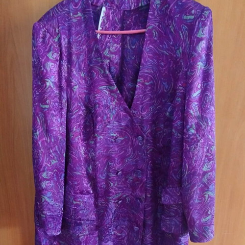 Handmade silk vintage shirt with buttons, like new, size XL, multicolor