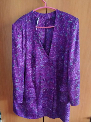 Handmade silk vintage shirt with buttons, like new, size XL, multicolor