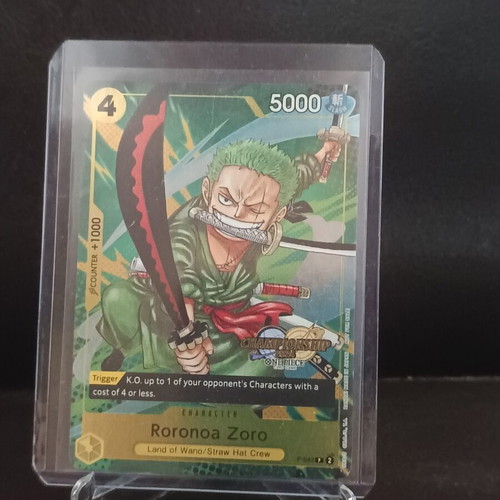Roronoa Zoro P-042 Gold Championship Stamp card
