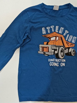 Kiki & Koko Kids' Long Sleeve Shirt Size 116 Used, Blue with Truck Print