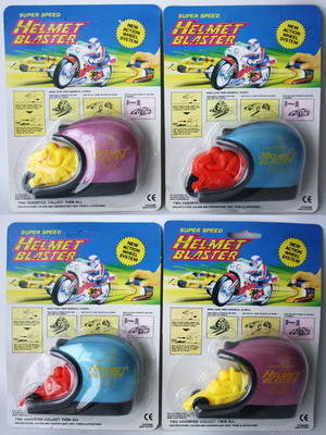 Vintage 90's Helmet Blaster μηχανάκια super speed σε κράνος εκτοξευτή, πακέτο 4 καινούργια