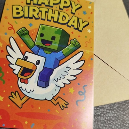 Minecraft birthday card new with envelope 10x15cm