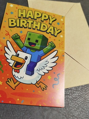 Minecraft birthday card new with envelope 10x15cm