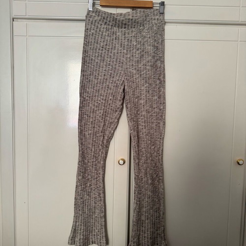 High-waisted pants H&M like new, beige ribbed fitted