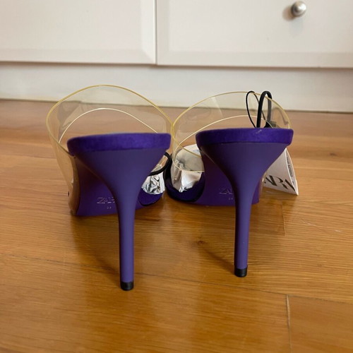Zara purple velvet mules new, size 39