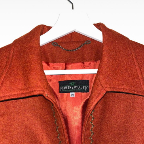 Berwin & Wolff women's jacket 40/L wool like new, brick color