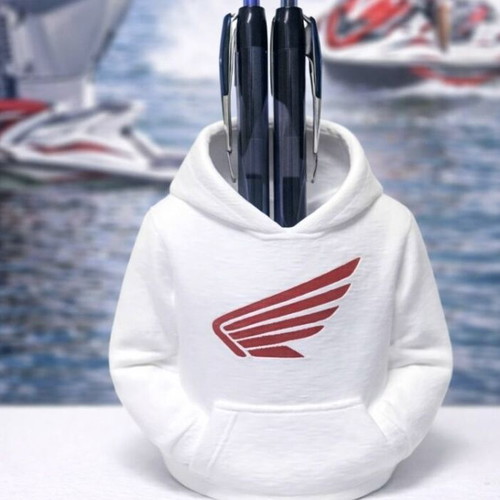 3D Printed Hoodie Pen Holder with Custom Car and Moto Logos
