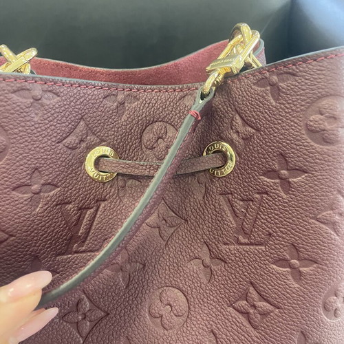 Authentic leather bag, burgundy