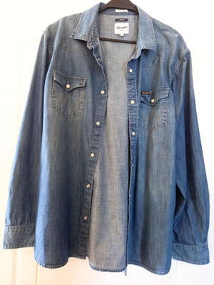 Wrangler Indigo Western Denim Shirt XL like new, 100% cotton